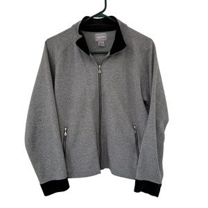 Bolle Jacket Womens Large‎ Gray Velour Collar Zip Front High Collar Pockets